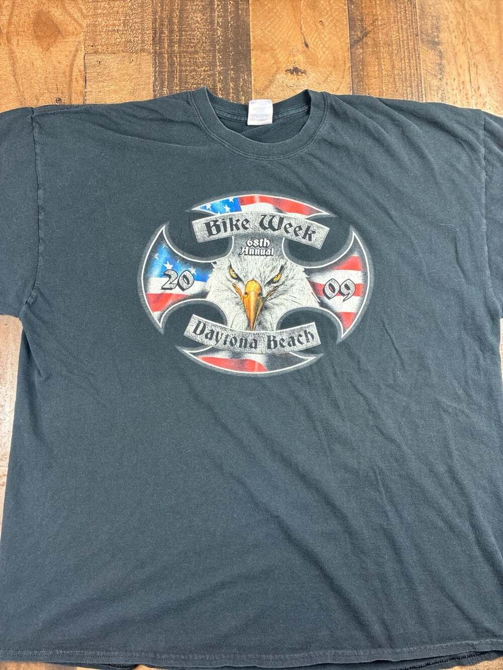Vintage 2009‎ Daytona Beach 68th Annual Bike Week T-Shirt Eagle Graphic